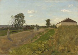 Lot 6193, Auction  111, Hoffmann, Oskar Adolfowitsch, Landstraße mit Pferdekutsche