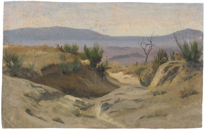 Lot 6218, Auction  111, Deutsch, um 1840. Südliche Landschaft mit sandigem Weg