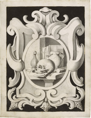 Lot 6314, Auction  111, Steenwijck, Pieter van, Vanitas-Stillleben im Kartuschenrahmen