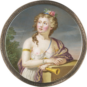 Lot 6817, Auction  111, Mailly, Barnabé Augustin, Junge Frau als Euterpe, auf einer Plinthe lehnend und eine Schalmei haltend