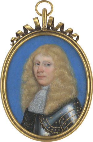 Lot 6825, Auction  111, Englisch, um 1670. Bildnis eines Edelmannes mit langen blonden Haaren in Rüstung