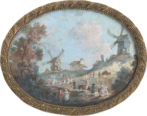 Lot 6834, Auction  111, Blarenberghe, Louis-Nicolas van, Scène champetre mit Spaziergängen an einem sommerlichen Tag