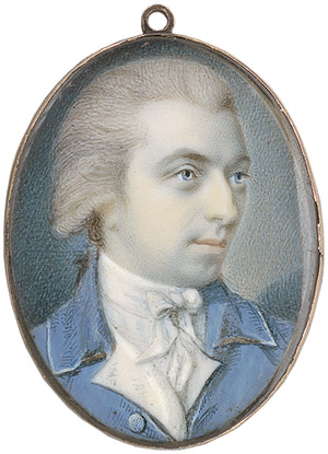 Lot 6851, Auction  111, Robertson, Charles - zugeschrieben, Bildnis eines jungen Mannes im blauen Rock mit weißer Halsschleife