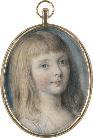 Lot 6854, Auction  111, Englisch, um 1790. Bildnis eines Kindes mit schulterlangen blonden Haaren