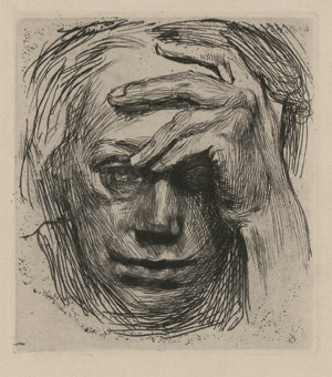 Lot 7226, Auction  111, Kollwitz, Käthe, Selbstbildnis mit der Hand an der Stirn