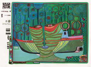 Lot 8188, Auction  111, Hundertwasser, Friedensreich, Regentag (Look at it on a rainy day)