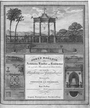 Lot 656, Auction  112, Grohmann, Johann Gottfried, Ideen-Magazin für Architecten, Künstler und Handwerker