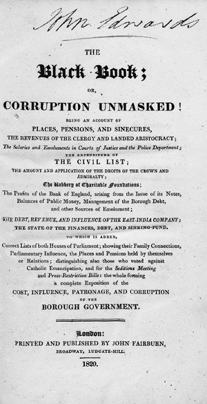 Los 1668 - Wade, John - The Black Book; or, corruption unmasked !  - 0 - thumb