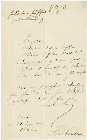 Los 2350 - Fontane, Theodor - Gedicht-Manuskript 1863 - 0 - thumb