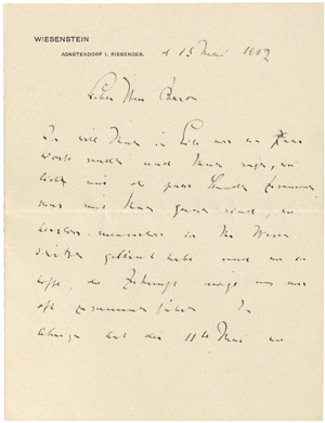 Lot 2376, Auction  112, Hauptmann, Gerhart, Brief 1902