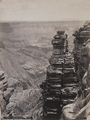 Los 4051 - Hillers, John K. and unknown - "Shinimo Altar from Brink of Marble Canyon of the Colorado River, Arizona" and "Navajo Church near Fort Wingate, New Mexico".  - 1 - thumb