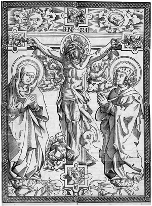 Los 5056 - Deutsch - um 1500. Christus am Kreuz, mit Maria und Johannes der Täufer. - 0 - thumb