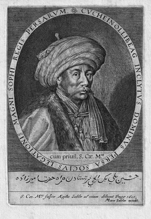 Los 5210 - Sadeler, Aegidius - Bildnis des Hossein Ali Beg Baya mit Turban und pelzbesetztem Mantel - 0 - thumb