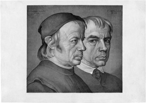 Los 5431 - Ramboux, Johann Anton - Doppelportrait des Malers Konrad Eberhard mit seinem Bruder Franz - 0 - thumb