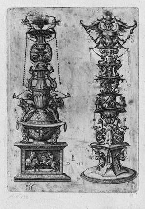 Lot 5613, Auction  112, Hopfer, Daniel, Zwei Kandelaberentwürfe