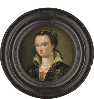 Lot 6015, Auction  112, Florentinisch, um 1600. Bildnis einer jungen Frau im schwarzen Kleid
