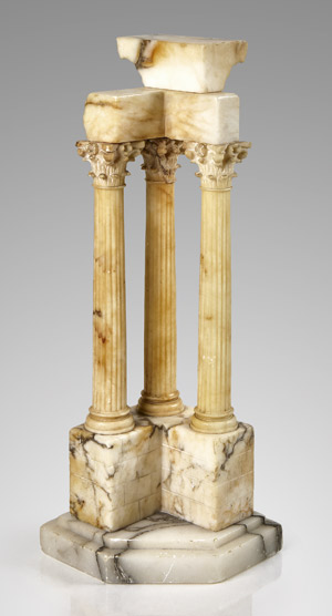 Lot 6128, Auction  112, Italienisch, 19. Jh. Architekturmodell: Die drei Säulen des Vespasianstempels auf dem Forum Romanum