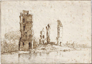 Los 6434 - Niederländisch - 1689. Flusslandschaft mit Ruine - 0 - thumb