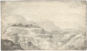 Los 6437 - Schalcken, Cornelis Symonsz. van der - Gebirgslandschaft mit Blick auf eine Stadt - 0 - thumb