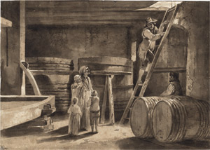 Lot 6488, Auction  112, Boissieu, Jean Jacques de, Szene im Weinkeller an der Rhône. 