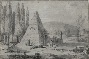 Los 6492 - Cazin, Jean Baptiste Louis - Landschaft mit einer Pyramide und figürlicher Staffage - 0 - thumb