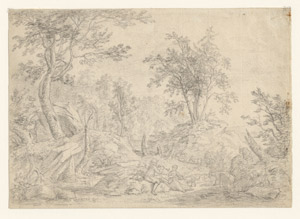 Lot 6725, Auction  112, Dietzsch, Johann Christoph, Waldige Landschaft mit musizierendem Schäferpaar