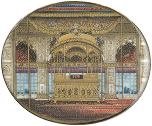 Lot 6759, Auction  112, Indische Schule, um 1840. Thron eines Mogulherrschers in einem indischen Palast