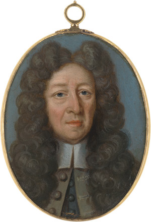 Lot 6801, Auction  112, Englisch, um 1700/1710. Bildnis eines Mannes mit brauner Allongeperücke in hellbrauner Jacke