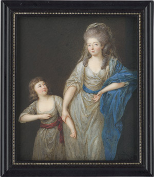 Lot 6821, Auction  112, Graff, Anton - nach, Doppelbildnis der Gräfin Amalie Auguste vom Loss (1743-1815) mit ihrer Tochter Auguste Karoline (1769-1835).
