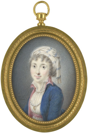 Los 6900 - Lesseur, Wincenty Fryderyk - Bildnis  Fürstin Izabela Dorota Fortunata Czartoryska geb. Gräfin von Flemming (1746 Warschau - 1835 in Wysock, Galizien) mit gestreiftem Turban - 0 - thumb