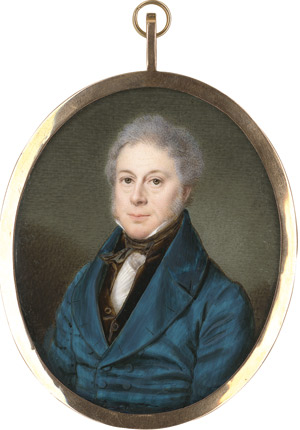 Los 6910 - Pietrocola, Floriano - Bildnis eines Mannes in blauer Jacke mit brauner Weste und Halsbinde, weißes gefältetes Jabot - 0 - thumb