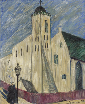 Lot 7401, Auction  112, Zitzewitz, Augusta von, Zwei Frauen vor einer Kirche