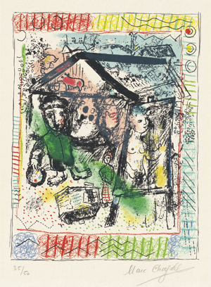 Lot 8057, Auction  112, Chagall, Marc, Der Maler vor dem Dorf II