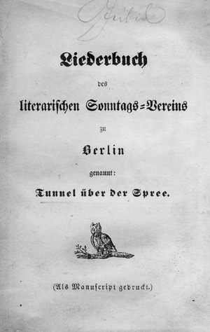 Lot 568, Auction  113, Liederbuch des literarischen Sonntags-Vereins zu Berlin, genannt: Tunnel über der Spree