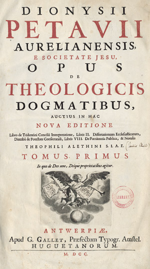 Lot 1224, Auction  113, Pétau, Denis,  Opus de theologicis dogmatibus. Antwerpen