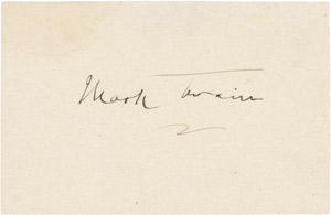 Lot 2094, Auction  113, Mark Twain, Signatur und handschr. Umschlag