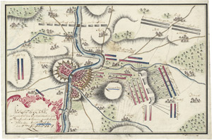 Lot 2228, Auction  113, Siebenjähriger Krieg, 3 Schlachtpläne in aquarellierten Federzeichnungen von F. A. Schröder