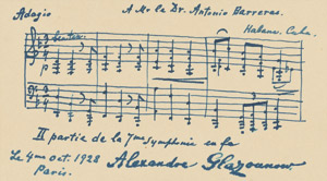 Lot 2356, Auction  113, Glasunow, Alexander, Musikalisches Albumblatt