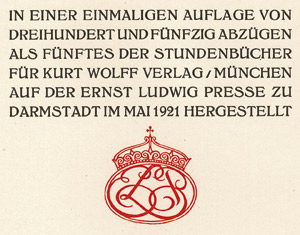 Lot 3112, Auction  113, Eichendorff, Joseph von, Lieder. Druck der Ernst Ludwig Presse 