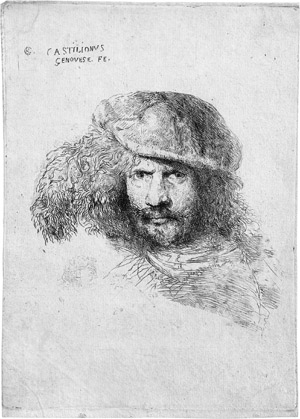 Lot 5056, Auction  113, Castiglione, Giovanni Benedetto, Bärtiger Mann mit Federhut (Porträt des Lorenzo Bernini?)
