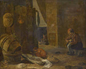 Lot 6029, Auction  113, Saftleven, Herman, Interieur mit einem essenden Bauernjungen