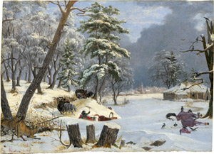 Lot 6058, Auction  113, Kügelgen, Konstantin von, Kutschenfahrt in estländischer Winterlandschaft
