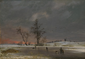 Lot 6140, Auction  113, Grove, Peter Frederik Nordahl, Winterlandschaft mit Schlittschuhläufern