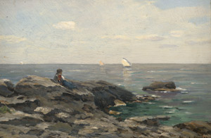 Lot 6154, Auction  113, Dücker, Eugène Gustav, Junger Mann am Felsenstrand