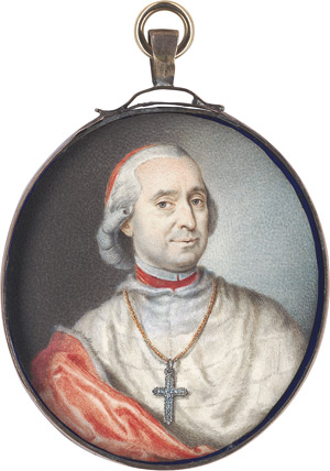Lot 6461, Auction  113, Kontinentaleuropäisch, Mitte 18. Jahrhundert . Bildnis eines Kardinals in weißem Hermelingewand mit pelzbesetztem rotem Überwurf