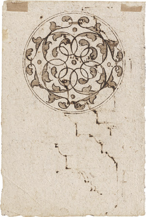 Lot 6607, Auction  113, Italienisch, 16. Jh. Skizzenbuchblatt mit Herme und Architravstudien