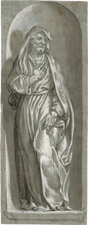 Lot 6627, Auction  113, Veronesisch, Anfang 17. Jh. Der heilige Petrus in einer Nische, nach rechts gewandt