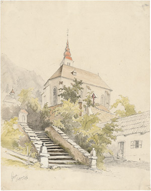 Lot 6785, Auction  113, Geyer, Georg, Altes Gehöft in Veldes, Slowenien