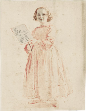 Lot 6814, Auction  113, Engel von der Rabenau, Karl, Mädchen mit Kinderzeichnung