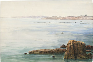 Lot 6820, Auction  113, Stock, Johann Friedrich, Blick auf Ceuta an der Straße von Gibraltar